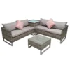Lucy Light Grey Rattan Corner Sofa Set
