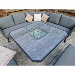 Luna Grey L Shaped Sofa 2 With Ottomans And Gas Fire Pit Table -Garden Furniture Shop luna grey l shaped sofa 2 with ottomans and gas fire pit table p83637 173093 zoom