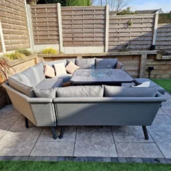 LUNA Grey U Shaped Sofa With Gas Fire Pit & Ottoman -Garden Furniture Shop luna grey u shaped sofa with gas fire pit ottoman p83636 173076 zoom