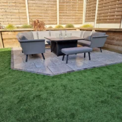 LUNA Grey U Shaped Sofa With Gas Fire Pit & Ottoman -Garden Furniture Shop luna grey u shaped sofa with gas fire pit ottoman p83636 173079 zoom