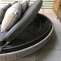 Madison Grey Rattan Large Round Day Bed -Garden Furniture Shop madison grey rattan large round day bed p78490 134606 zoom