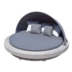 Madison Grey Rattan Large Round Day Bed -Garden Furniture Shop madison grey rattan large round day bed p78490 134609 zoom