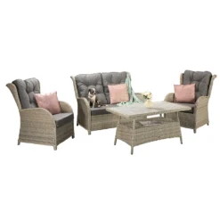 Meghan Cream Grey Rattan 4 Seater Sofa Set With Supper Table -Garden Furniture Shop meghan cream grey rattan 4 seater sofa set with supper table p78491 134618 zoom