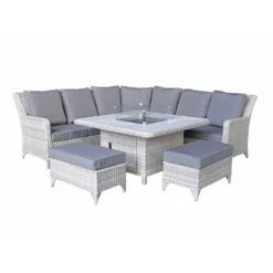Meghan Cream Grey Rattan Corner Sofa Dining Set With Firepit Table -Garden Furniture Shop meghan cream grey rattan corner sofa dining set with firepit table p78493 134661 zoom