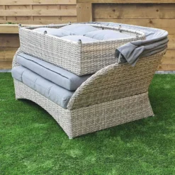 Meghan Cream Grey Rattan Day Bed With Grey Canopy Hood -Garden Furniture Shop meghan cream grey rattan day bed with grey canopy hood p78494 134951 zoom