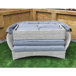 Meghan Cream Grey Rattan Day Bed With Grey Canopy Hood -Garden Furniture Shop meghan cream grey rattan day bed with grey canopy hood p78494 134953 zoom