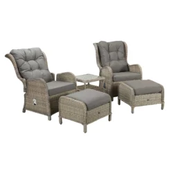 Meghan Cream Grey Rattan Reclining Lounge Set -Garden Furniture Shop meghan cream grey rattan reclining lounge set p78492 134631 zoom