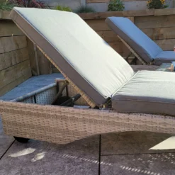 Meghan Grey Pair Of Sunloungers With Drinks Table -Garden Furniture Shop meghan grey pair of sunloungers with drinks table p83639 173114 zoom