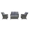 Mia Multi Grey Rattan 4 Seater Sofa Set