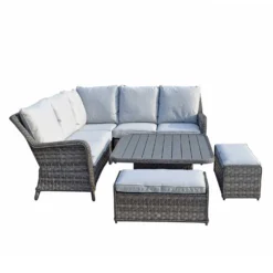 Mia Multi Grey Rattan Corner Sofa Dining Set With Lift Table -Garden Furniture Shop mia multi grey rattan corner sofa dining set with lift table p78497 134711 zoom