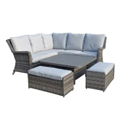 Mia Multi Grey Rattan Corner Sofa Dining Set With Lift Table -Garden Furniture Shop mia multi grey rattan corner sofa dining set with lift table p78497 134713 zoom