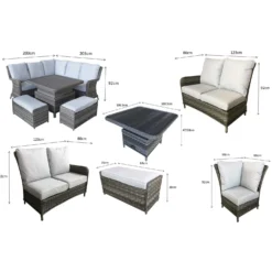 Mia Multi Grey Rattan Corner Sofa Dining Set With Lift Table -Garden Furniture Shop mia multi grey rattan corner sofa dining set with lift table p78497 134715 zoom