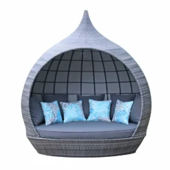 Pearl Grey Rattan Day Bed