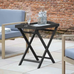 Pelion Charcoal Outdoor Tray Table