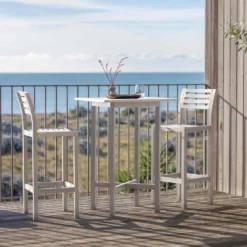 Pelion Whitewash 2 Seater Outdoor High Bar Set