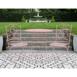 Powder Pink Garden Bistro Set -Garden Furniture Shop powder pink garden bistro set p83737 173599 zoom