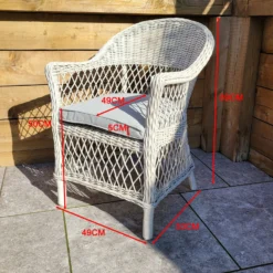 Rose White Rattan 6 Seater Round Dining Set With 6 Chairs -Garden Furniture Shop rose white rattan 6 seater round dining set with 6 chairs p78501 172925 zoom