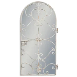 Rustic Chantilly Garden Gate Wall Mirror In Grey
