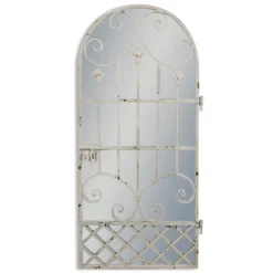 Rustic Chantilly Grey Tall Garden Gate Wall Mirror