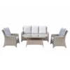 Sarah Grey Rattan 5 Seater Sofa Set With High Coffee Table