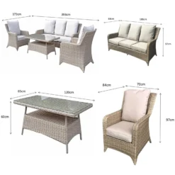 Sarah Grey Rattan 5 Seater Sofa Set With High Coffee Table -Garden Furniture Shop sarah grey rattan 5 seater sofa set with high coffee table p78511 135021 zoom