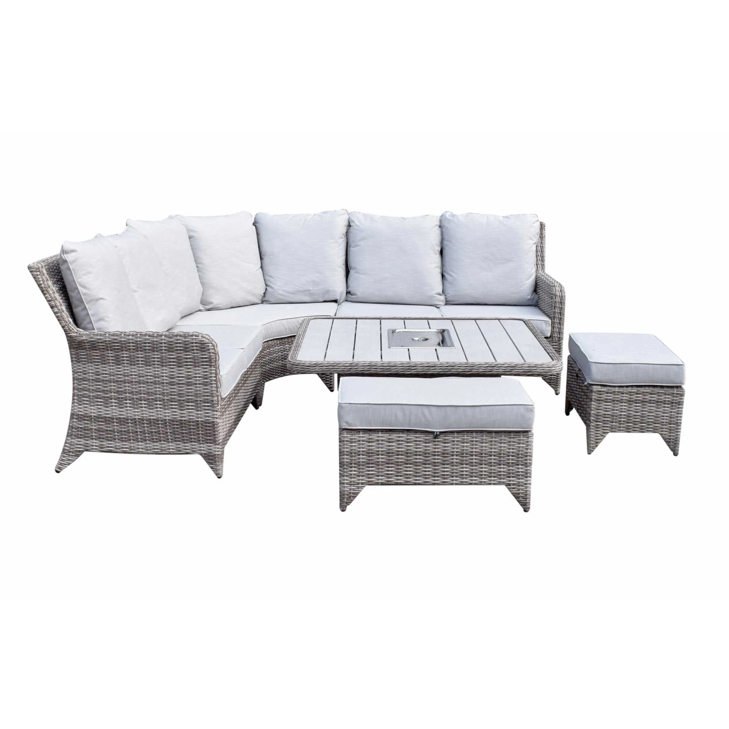 Sarah Grey Rattan Corner Sofa Dining Set With Ice Bucket Lift Table 7 Sarah Grey Rattan Corner Sofa Dining Set With Ice Bucket Lift Table - Image 7