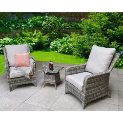 Sarah Grey Rattan High Back Lounge Set -Garden Furniture Shop sarah grey rattan high back lounge set p78505 134813 zoom