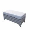 Sarah Grey Rattan Ottoman Bench