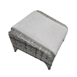 Sarah Grey Rattan Ottoman Stool