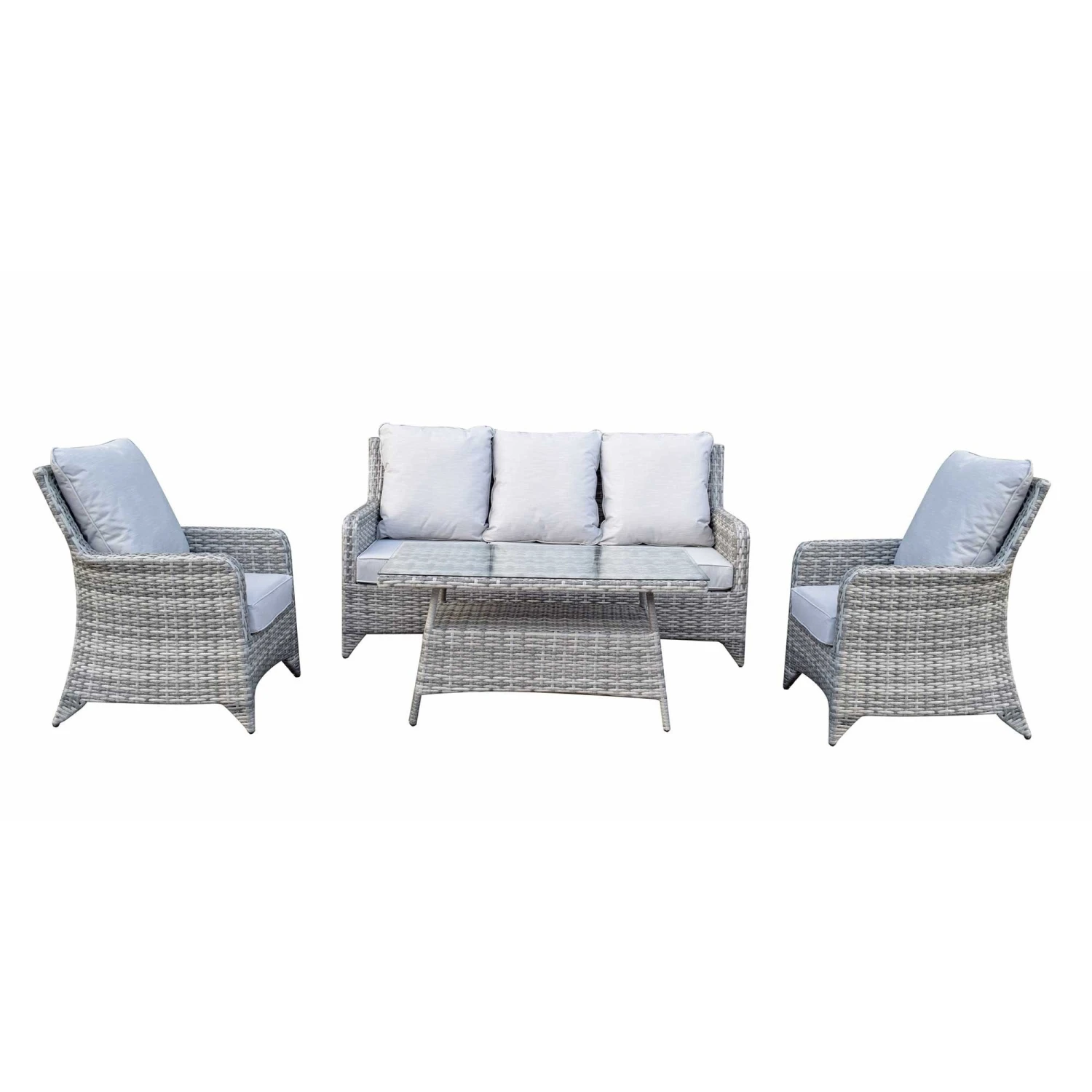 Sarah Natural Rattan 5 Seater Sofa Set With High Coffee Table 2 Sarah Natural Rattan 5 Seater Sofa Set With High Coffee Table - Image 2