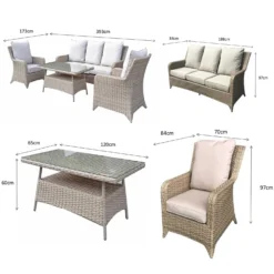 Sarah Natural Rattan 5 Seater Sofa Set With High Coffee Table 5 Sarah Natural Rattan 5 Seater Sofa Set With High Coffee Table -Garden Furniture Shop sarah natural rattan 5 seater sofa set with high coffee table p78514 135031 zoom
