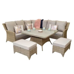 Sarah Natural Rattan Corner Sofa Dining Set -Garden Furniture Shop sarah natural rattan corner sofa dining set p78503 134779 zoom