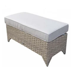 Sarah Natural Rattan Ottoman Bench