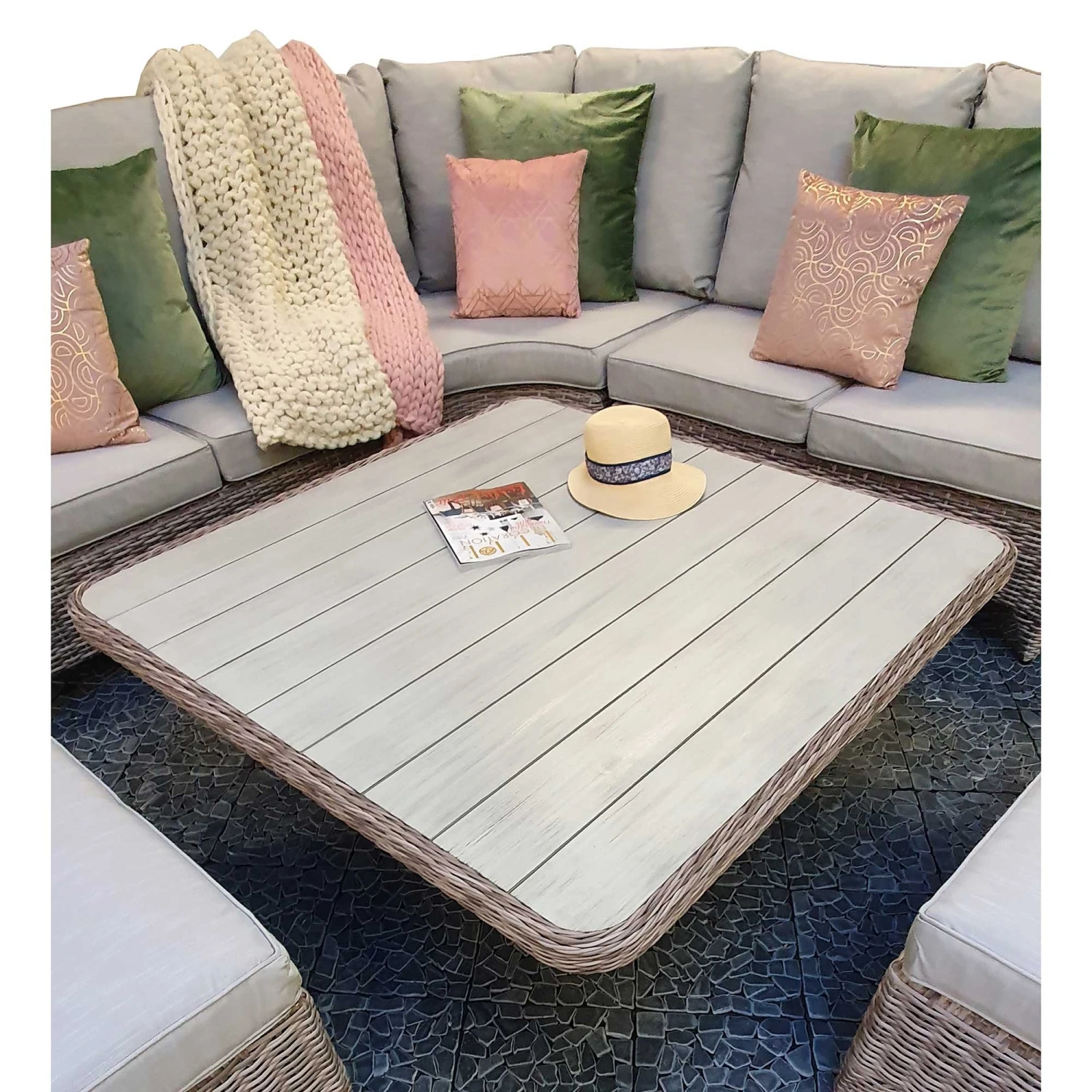 Sarah Rattan Corner Sofa Dining Set With Aluminium Top Lift Table 2 Sarah Rattan Corner Sofa Dining Set With Aluminium Top Lift Table - Image 2