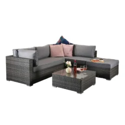 Savannah Grey Rattan Corner Sofa -Garden Furniture Shop savannah grey rattan corner sofa p78519 135203 zoom
