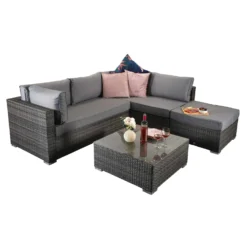 Savannah Grey Rattan Corner Sofa -Garden Furniture Shop savannah grey rattan corner sofa p78519 135204 zoom