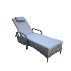 Savannah Grey Rattan Single Sunlounger With Drinks Table -Garden Furniture Shop savannah grey rattan single sunlounger with drinks table p78521 173034 zoom