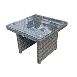 Savannah Grey Rattan Single Sunlounger With Drinks Table -Garden Furniture Shop savannah grey rattan single sunlounger with drinks table p78521 173036 zoom