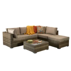 Savannah Natural Brown Rattan Corner Sofa -Garden Furniture Shop savannah natural brown rattan corner sofa p78520 135224 zoom