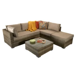 Savannah Natural Brown Rattan Corner Sofa -Garden Furniture Shop savannah natural brown rattan corner sofa p78520 135225 zoom