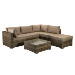 Savannah Natural Brown Rattan Corner Sofa -Garden Furniture Shop savannah natural brown rattan corner sofa p78520 135227 zoom