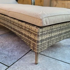 Savannah Natural Brown Rattan Single Sunlounger With Drinks Table -Garden Furniture Shop savannah natural brown rattan single sunlounger with drinks table p78522 173041 zoom