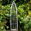 Small White Metal Arch Mirror
