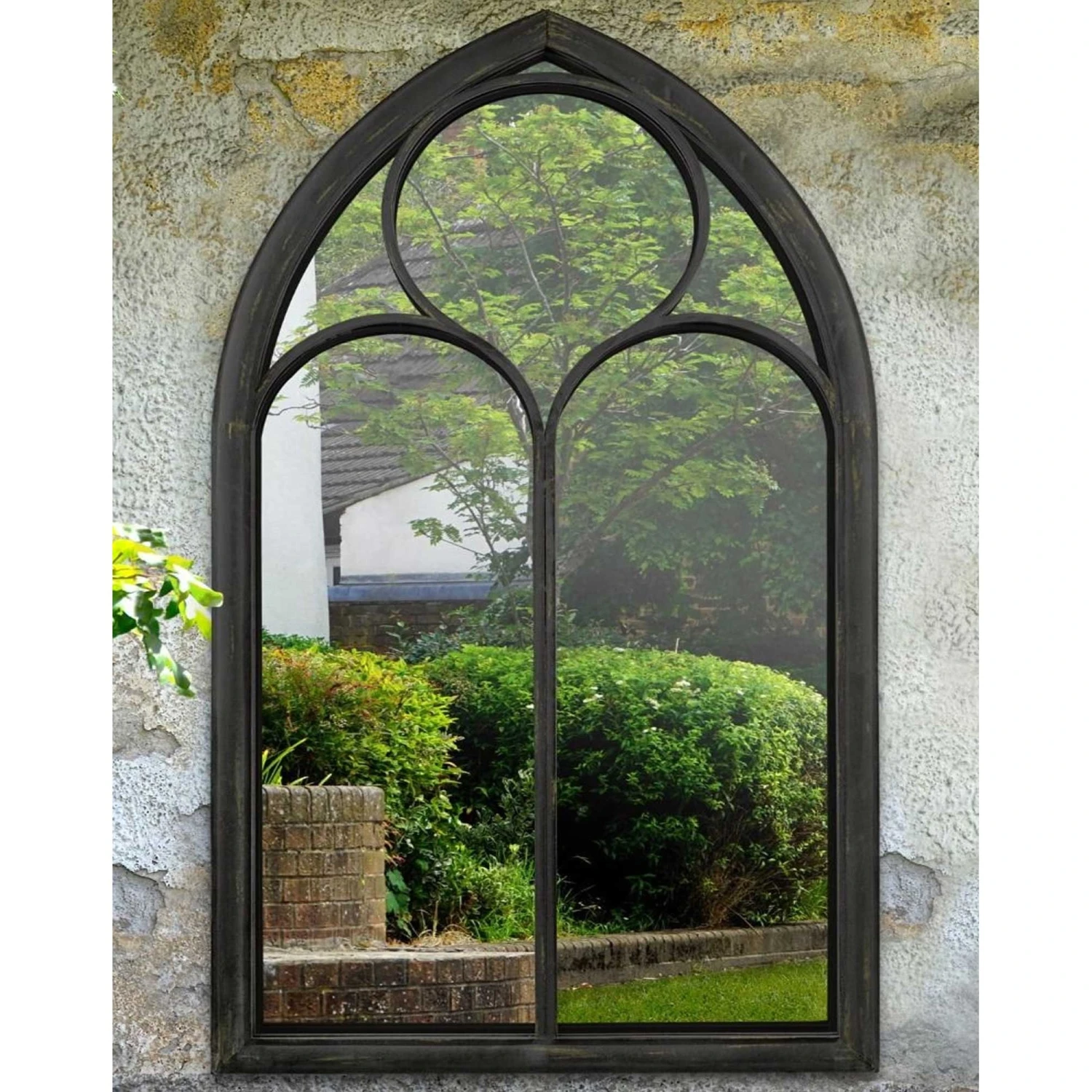 Somerley Chapel Large Black Arch Garden Mirror 1 Somerley Chapel Large Black Arch Garden Mirror