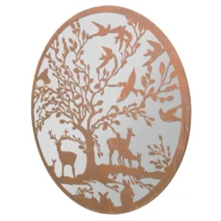 Stag Deer Tree Design Round Garden Mirror -Garden Furniture Shop stag deer tree design round garden mirror p75740 119010 zoom