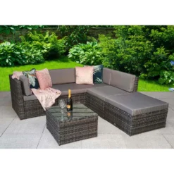 Stella Grey Rattan Modular Corner Sofa