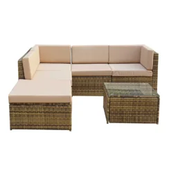 Stella Natural Brown Rattan Modular Corner Sofa -Garden Furniture Shop stella natural brown rattan modular corner sofa p78525 135261 zoom