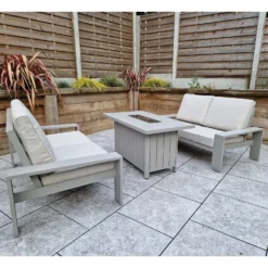 Venus Grey2 Seater Sofa Set With Table Featuring Fire Pit -Garden Furniture Shop venus grey 2 seater sofa set with table featuring fire pit p83643 173145 zoom