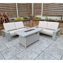 Venus Grey2 Seater Sofa Set With Table Featuring Fire Pit -Garden Furniture Shop venus grey 2 seater sofa set with table featuring fire pit p83643 173149 zoom