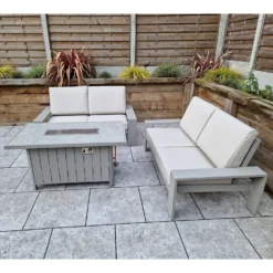 Venus Grey2 Seater Sofa Set With Table Featuring Fire Pit -Garden Furniture Shop venus grey 2 seater sofa set with table featuring fire pit p83643 173150 zoom